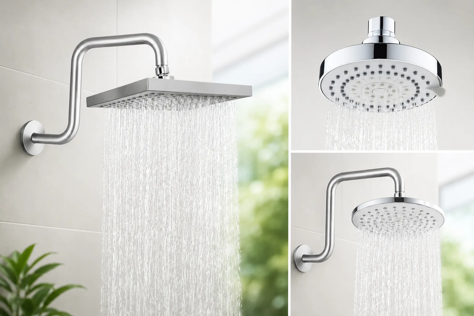 Wall mount water-efficient WELS-rated shower head installed for a Victorian rental property