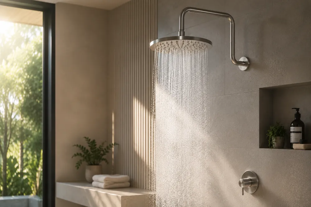 Round premium water-efficient shower head