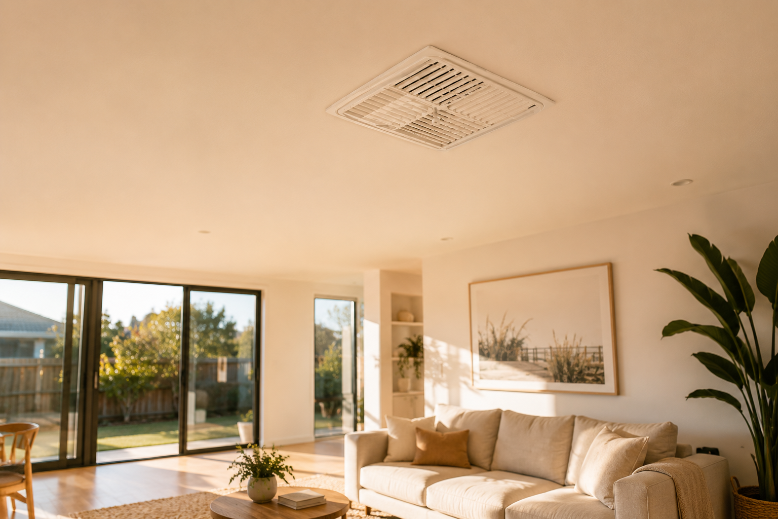 Evaporative vent cover in a Victorian living room